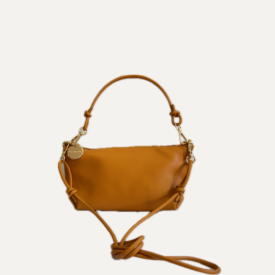 THE MINI MARINA BAG PLUS - Bolso en piel vacuno color GIRASOL con BANDOLERA