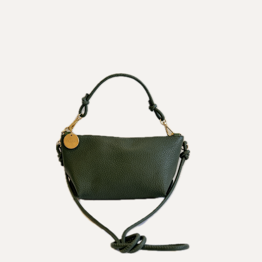 THE MINI MARINA BAG PLUS - Bolso en piel vacuno color FOREST con BANDOLERA