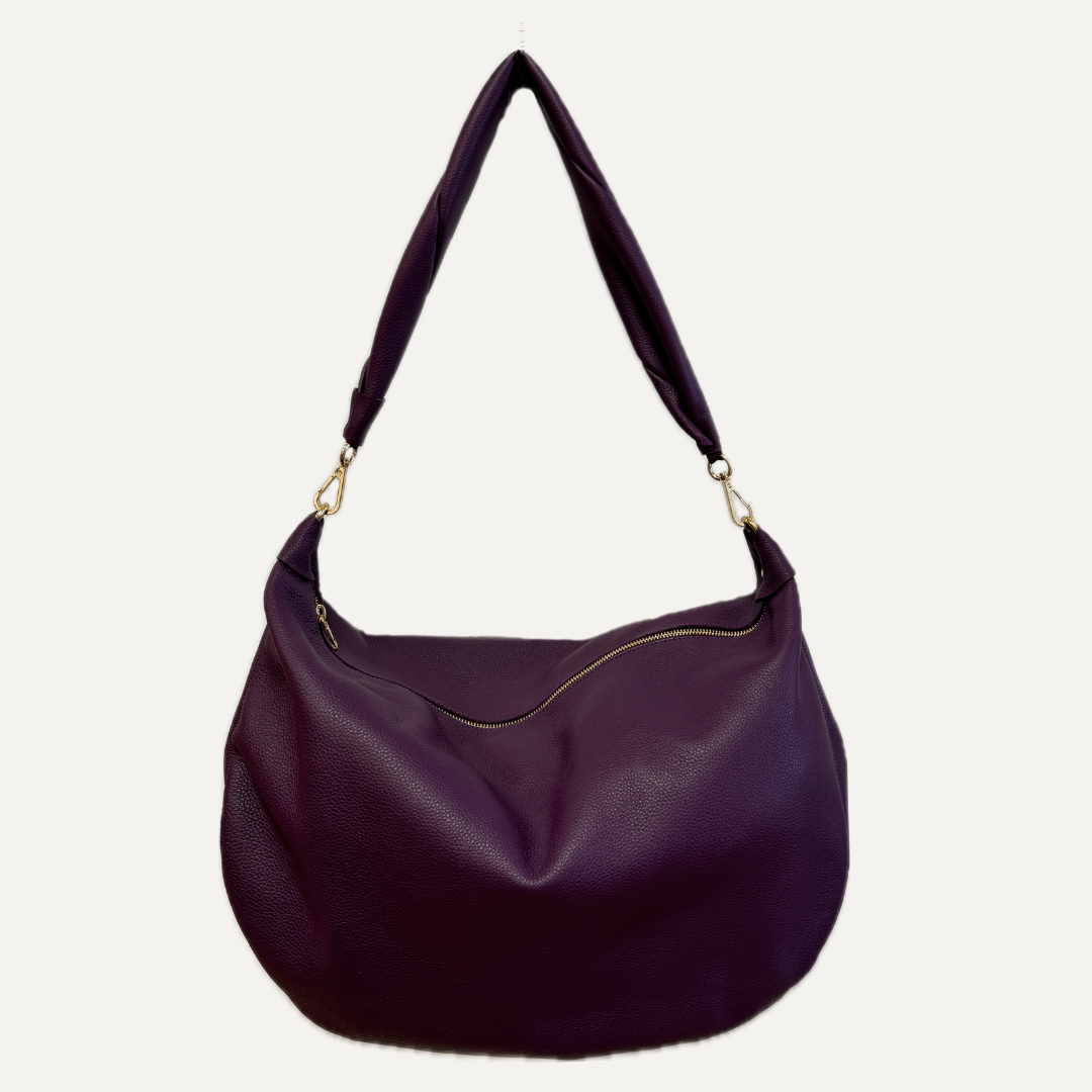 THE MAXI GONDOLA BAG - Bolso en piel vacuno color MORADO