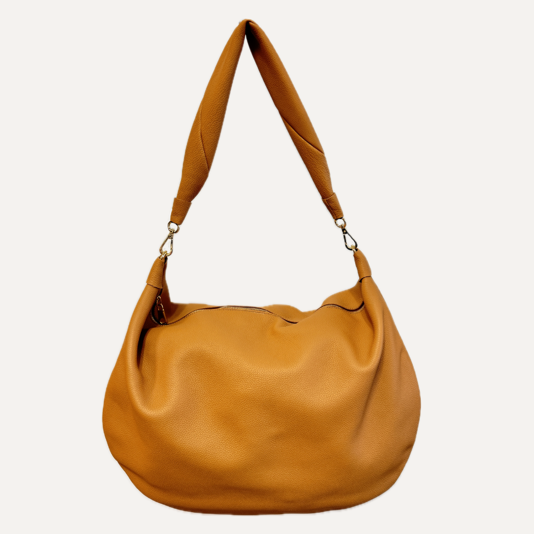 THE MAXI GONDOLA BAG - Bolso en piel vacuno color CARAMELO