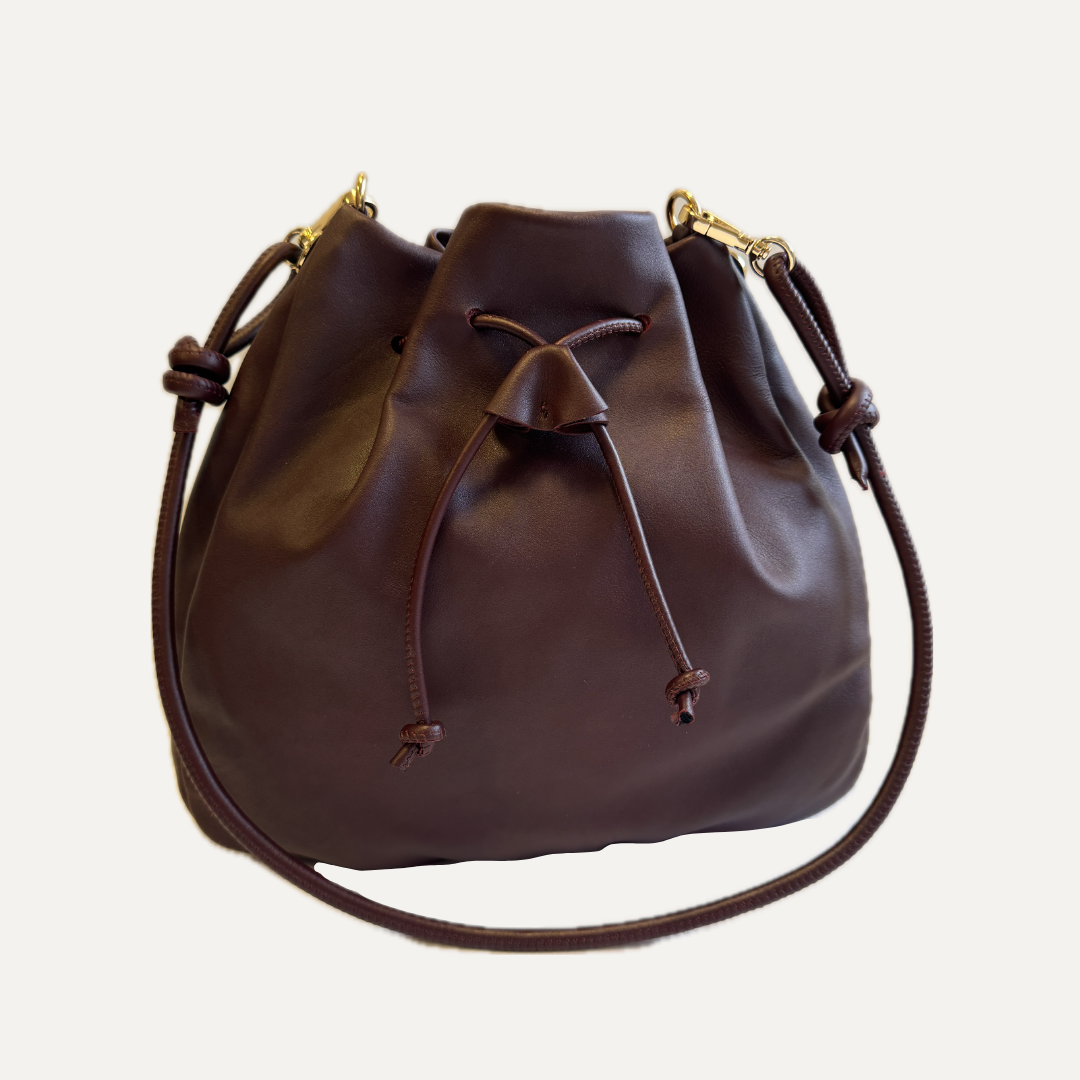 THE CLARA BAG - Bolso en piel vacuno color BURDEOS
