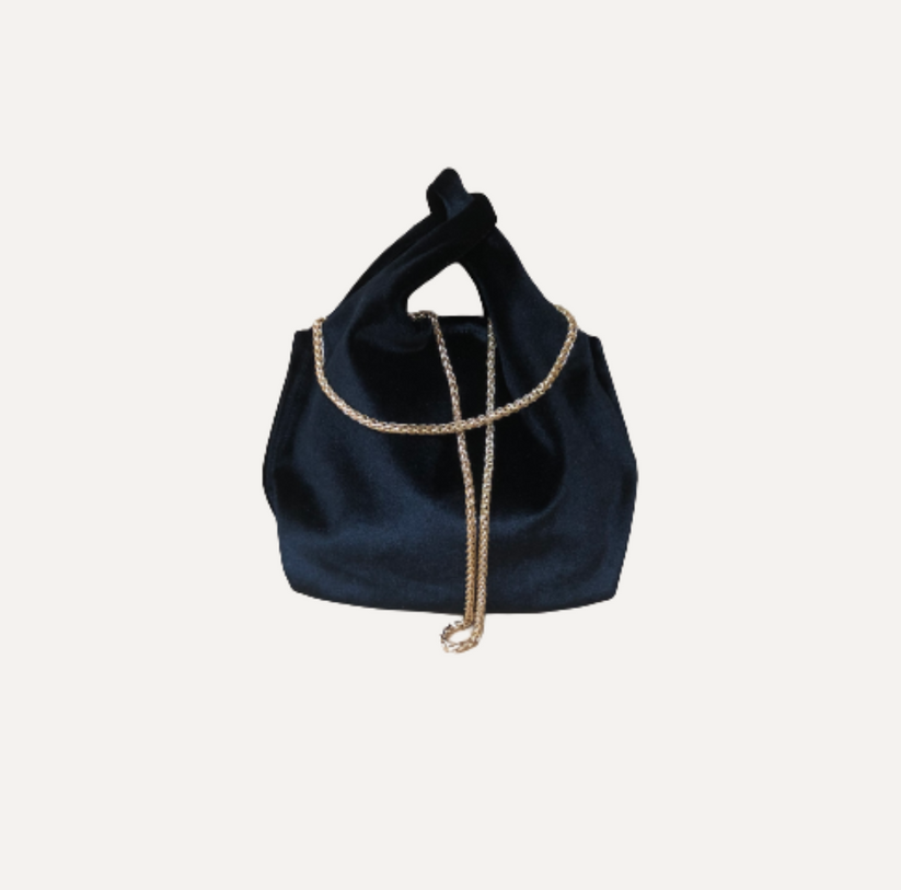 THE BABY JULIA BAG VELVET - Bolso en terciopelo color NEGRO