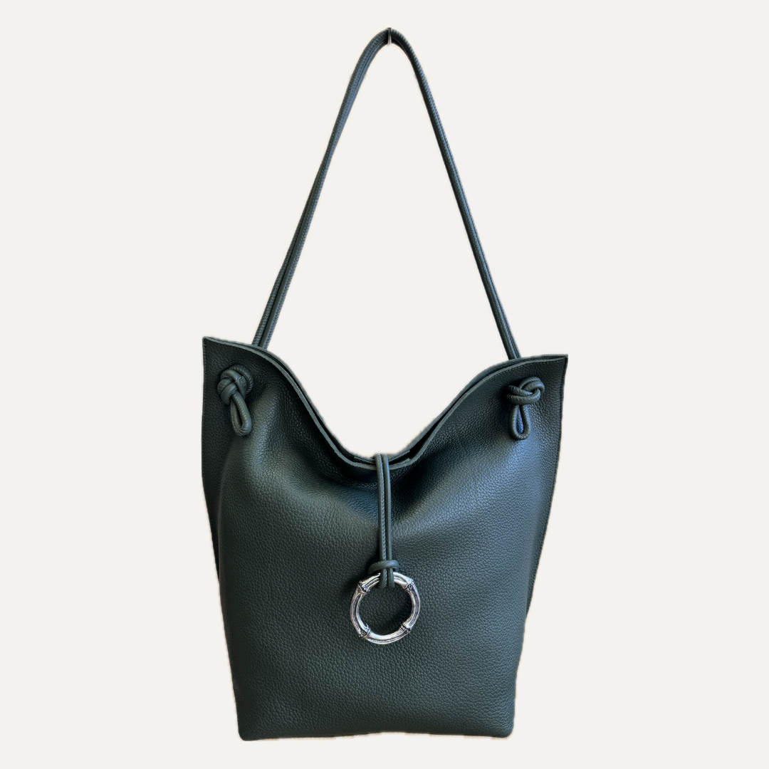 THE ELENA BAG - Bolso en piel vacuno color FOREST