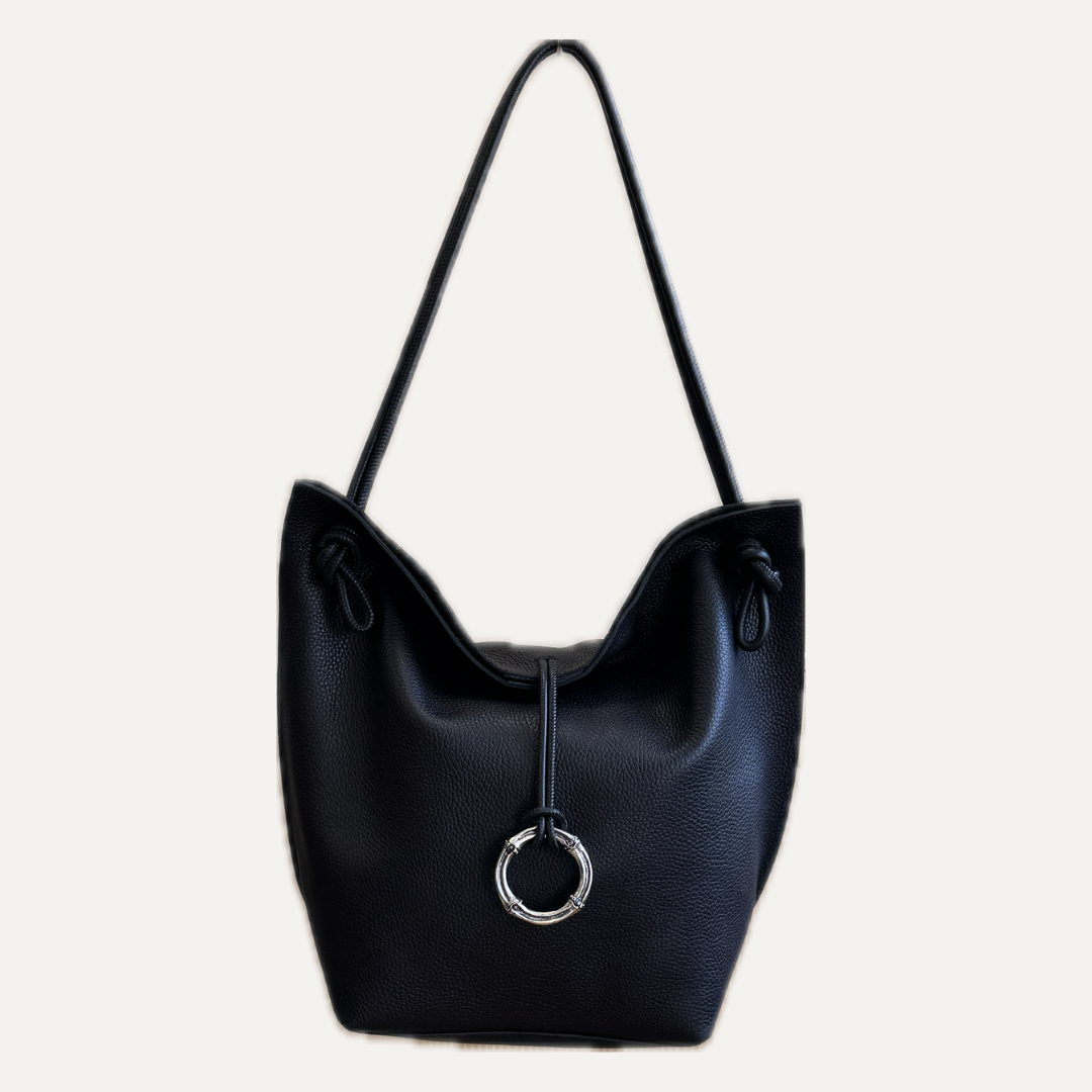 THE ELENA BAG - Bolso en piel vacuno color NEGRO