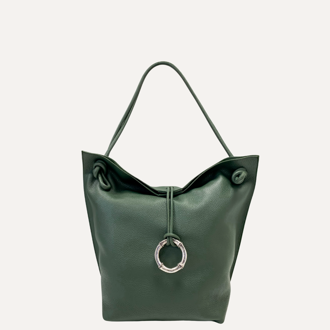 THE ELENA BAG - Bolso en piel vacuno color FOREST