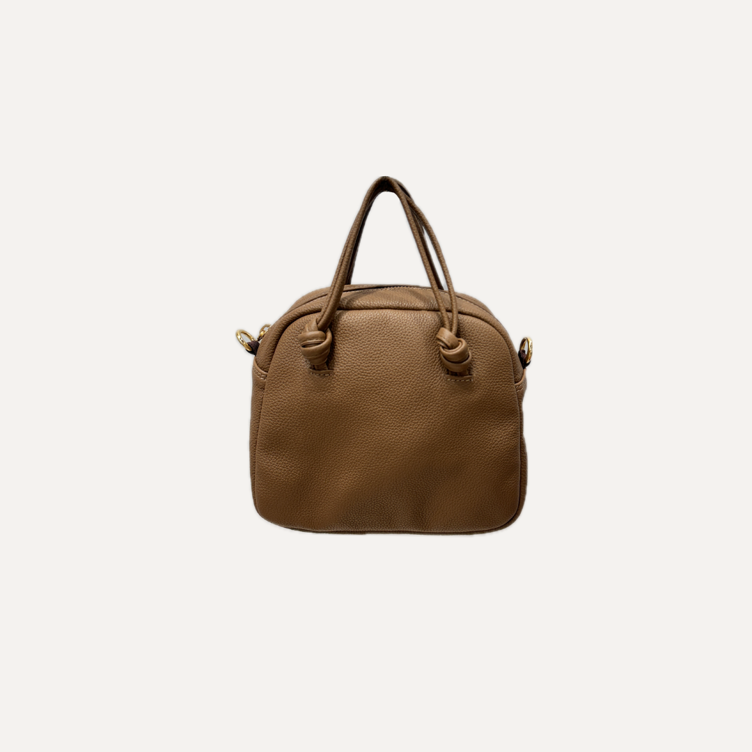 THE MINI BOWLING BAG - Bolso en piel vacuno color MARRÓN