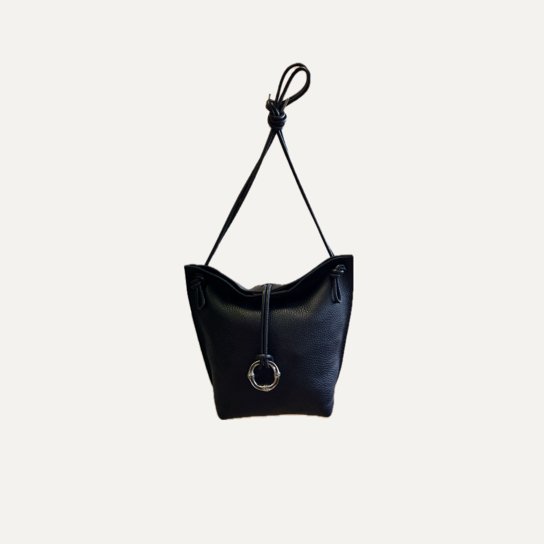 THE MINI NEREA BAG - Bolso en piel vacuno color NEGRO