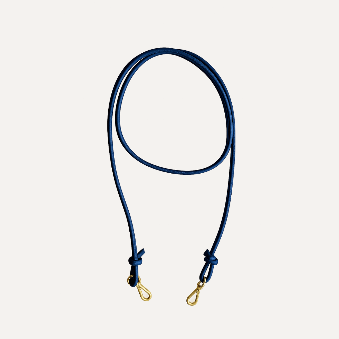 BANDOLERA FINA REGULABLE en piel vacuno color AZUL
