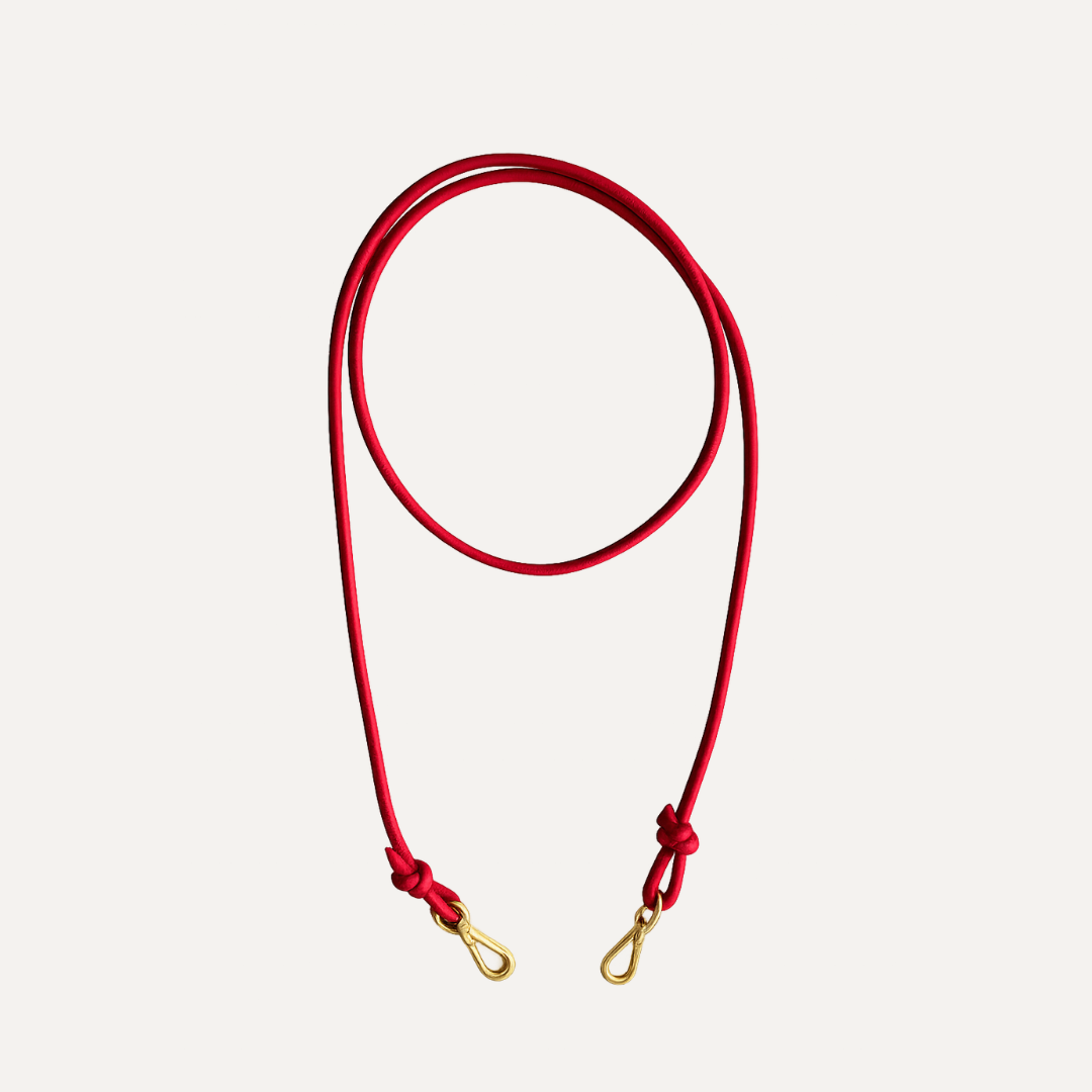 BANDOLERA FINA REGULABLE en piel vacuno color ROJO