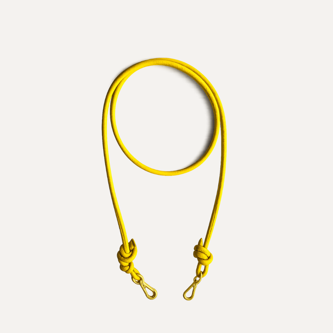 BANDOLERA GRUESA REGULABLE en piel vacuno color AMARILLO