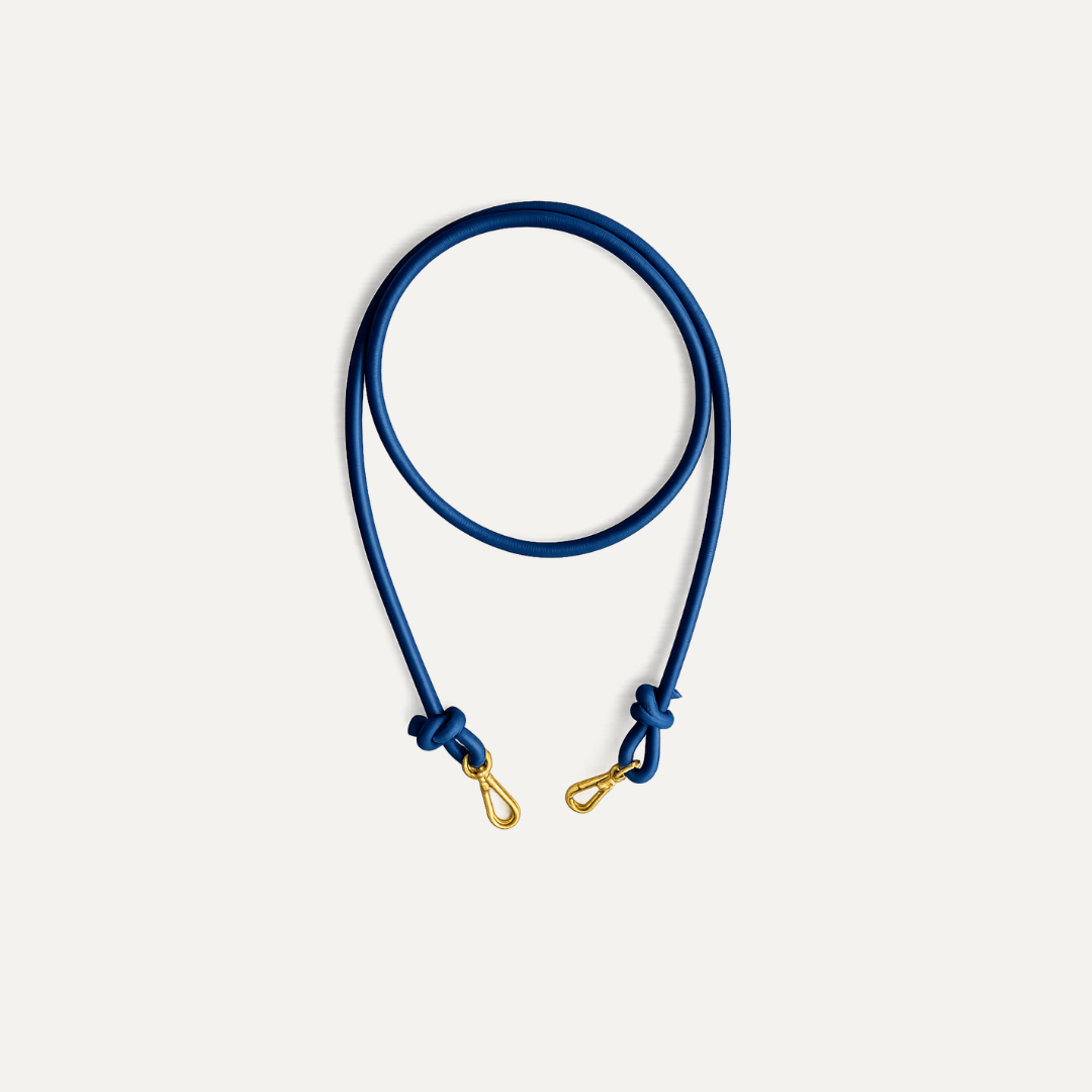 BANDOLERA GRUESA REGULABLE en piel vacuno color AZUL