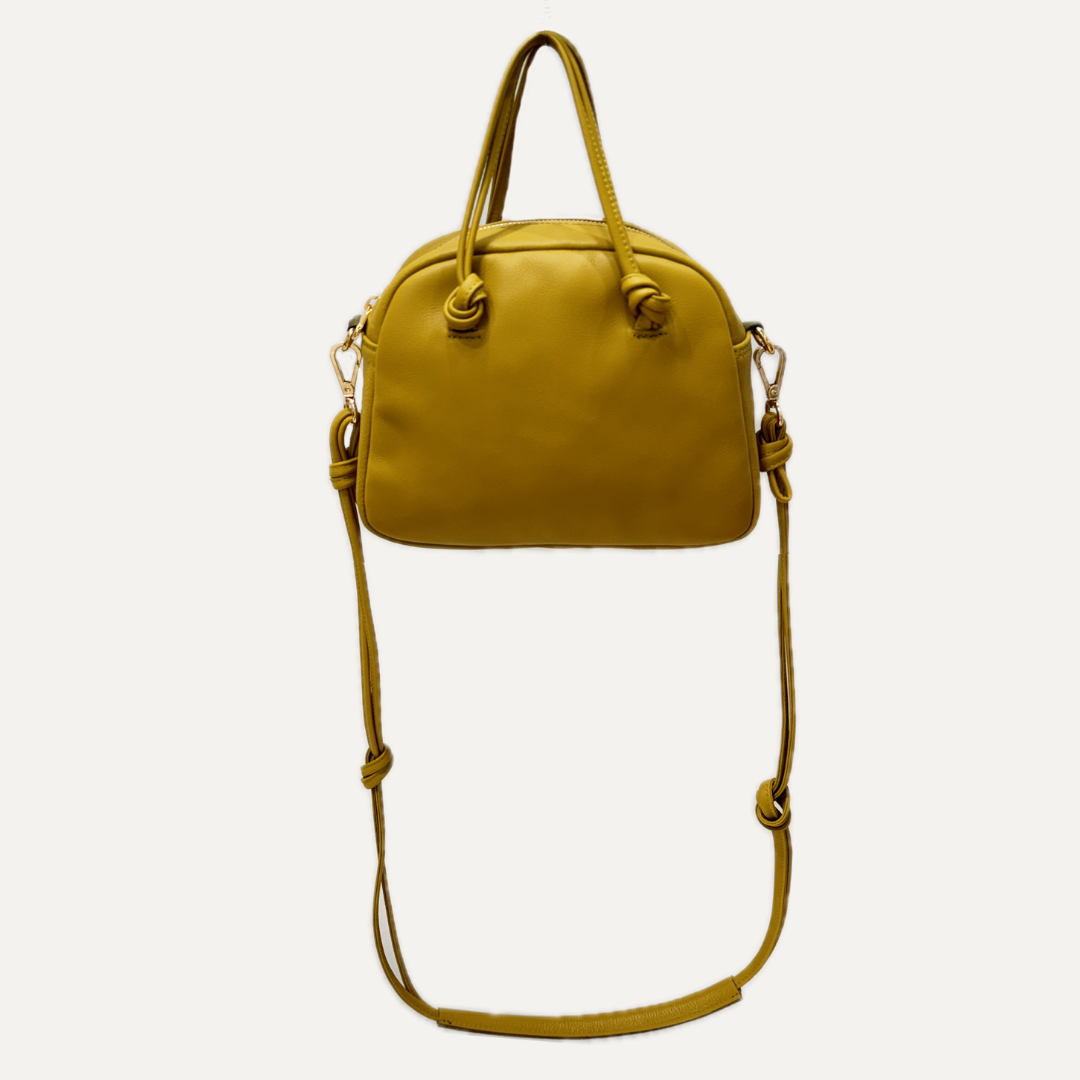 THE MINI BOWLING BAG - Bolso en piel vacuno color OLIVA con bandolera