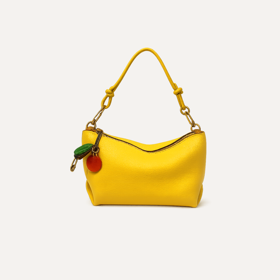 THE MINI MARINA BAG GARDEN - Bolso en piel vacuno color AMARILLO