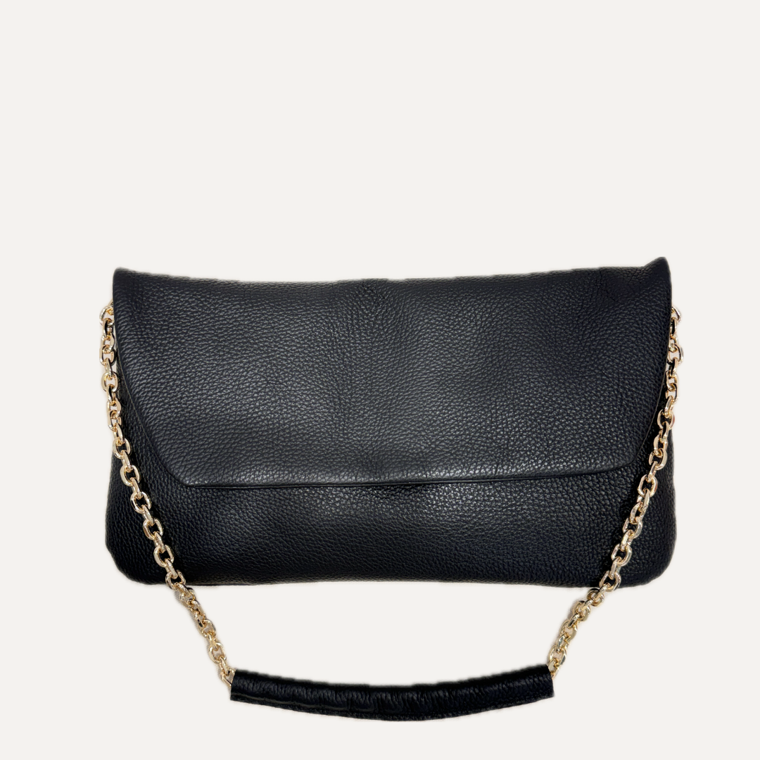 THE BIG CLUTCH PLUS - Bolso en piel vacuno color NEGRO