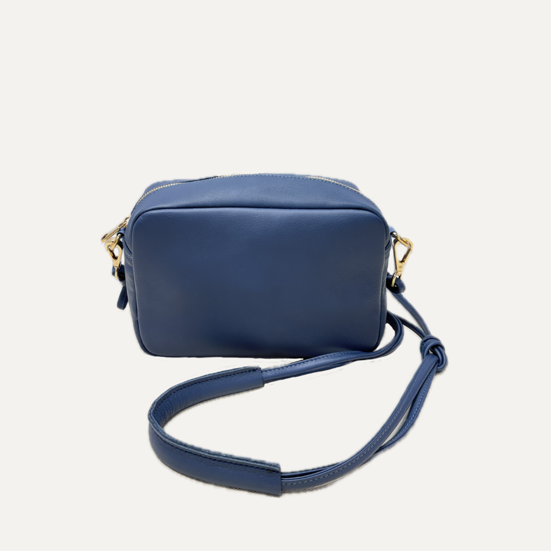THE MINI SABELA BAG - Bolso en piel vacuno color AZUL