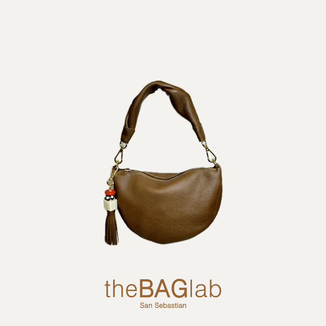 THE BABY GONDOLA BAG - Bolso en piel vacuno color AVELLANA
