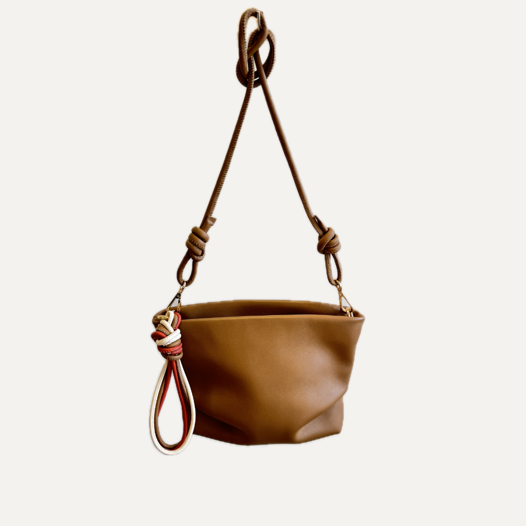THE PAULA BAG - Bolso en piel vacuno color MOKA
