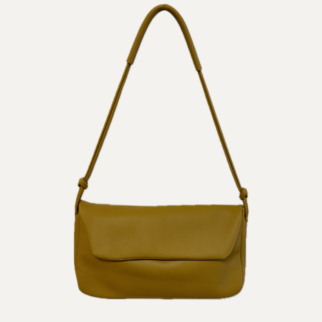 THE SANDRA BAG - Bolso en piel vacuno color OLIVA