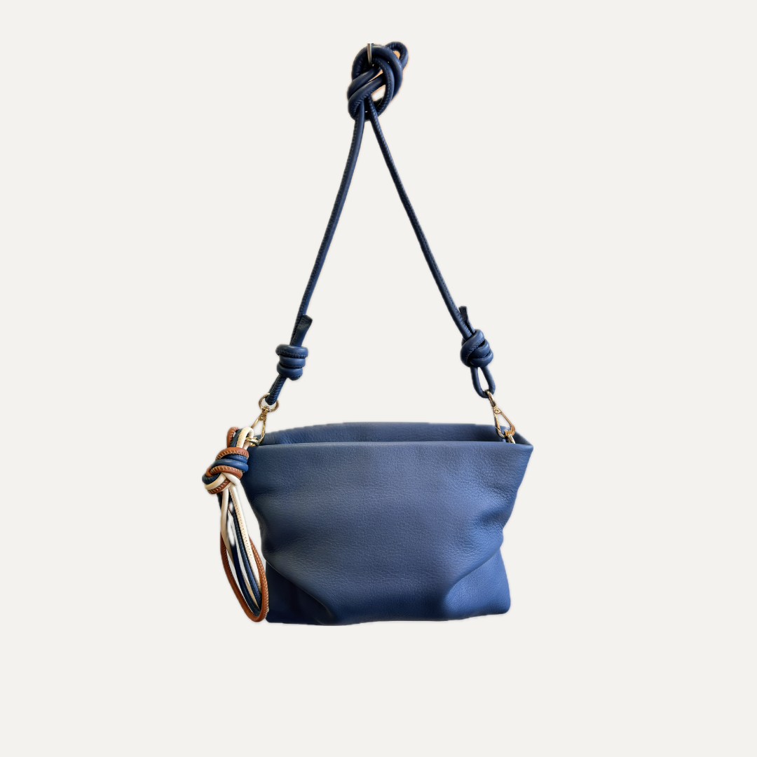 THE PAULA BAG - Bolso en piel vacuno color AZUL