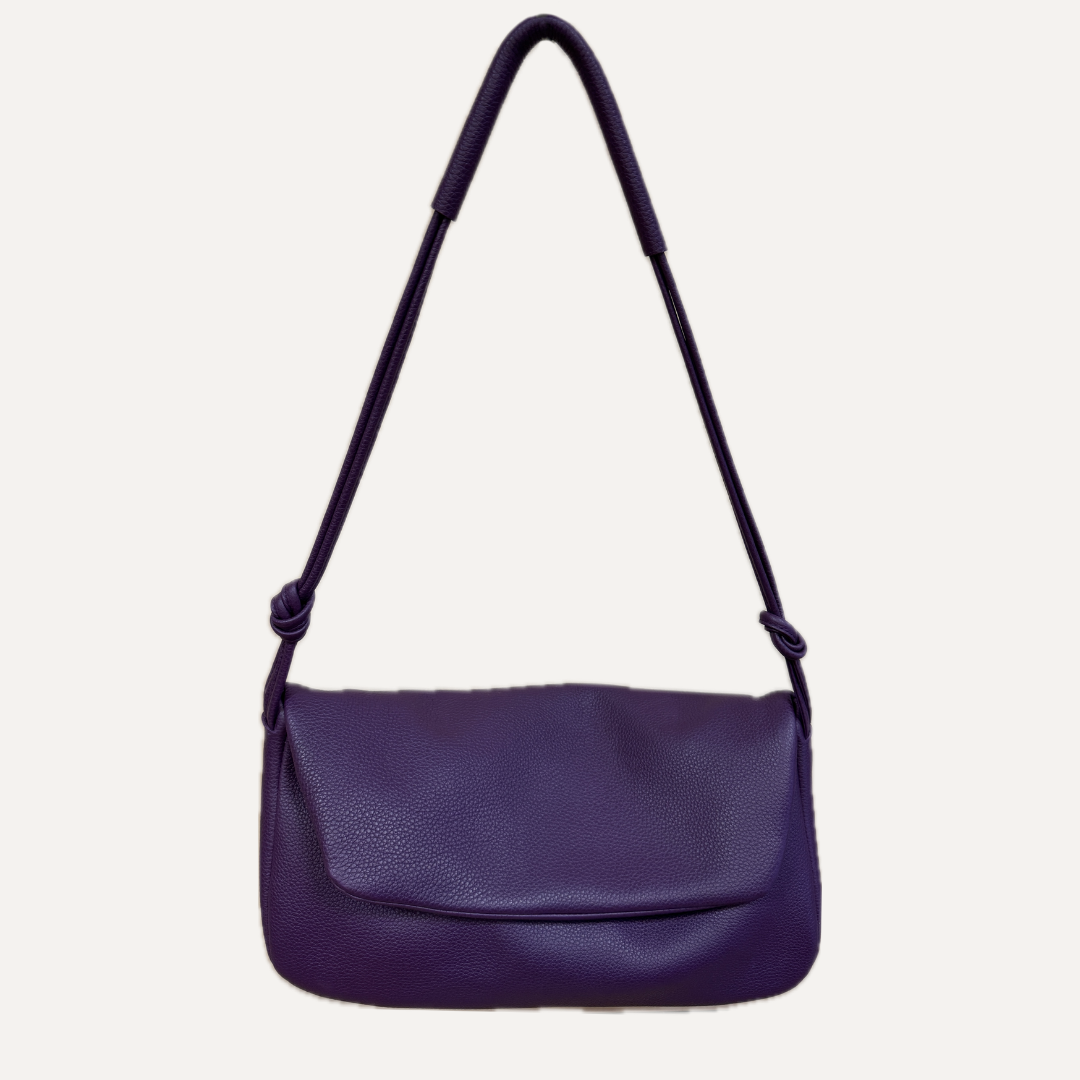 THE SANDRA BAG - Bolso en piel vacuno color MORADO