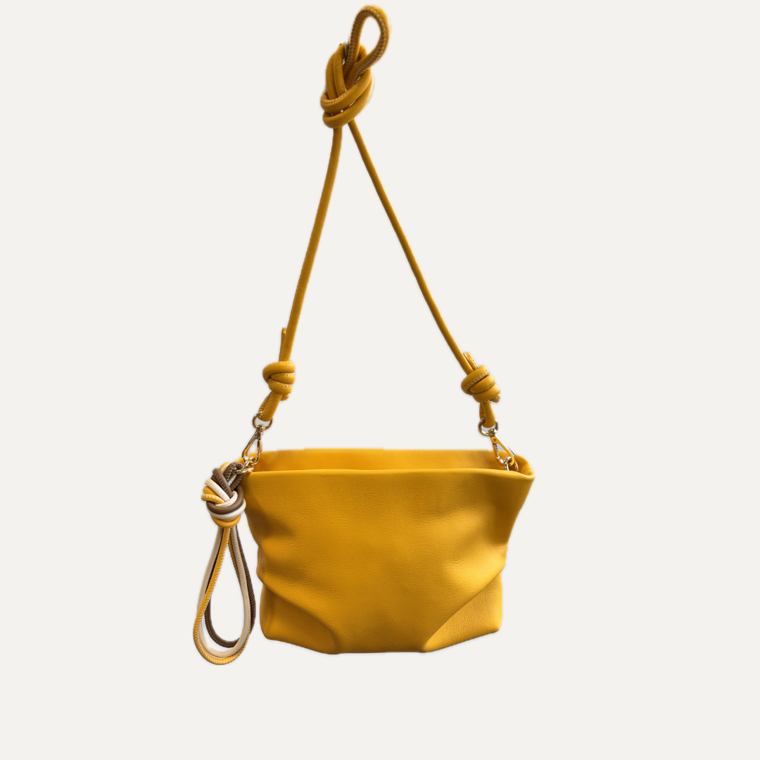THE PAULA BAG - Bolso en piel vacuno color AMARILLO