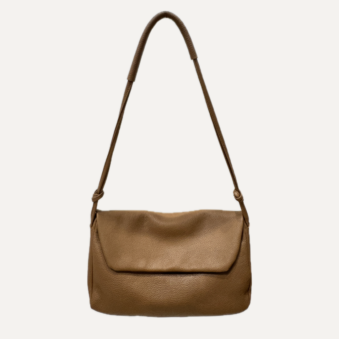 THE SANDRA BAG - Bolso en piel vacuno color CARAMELO
