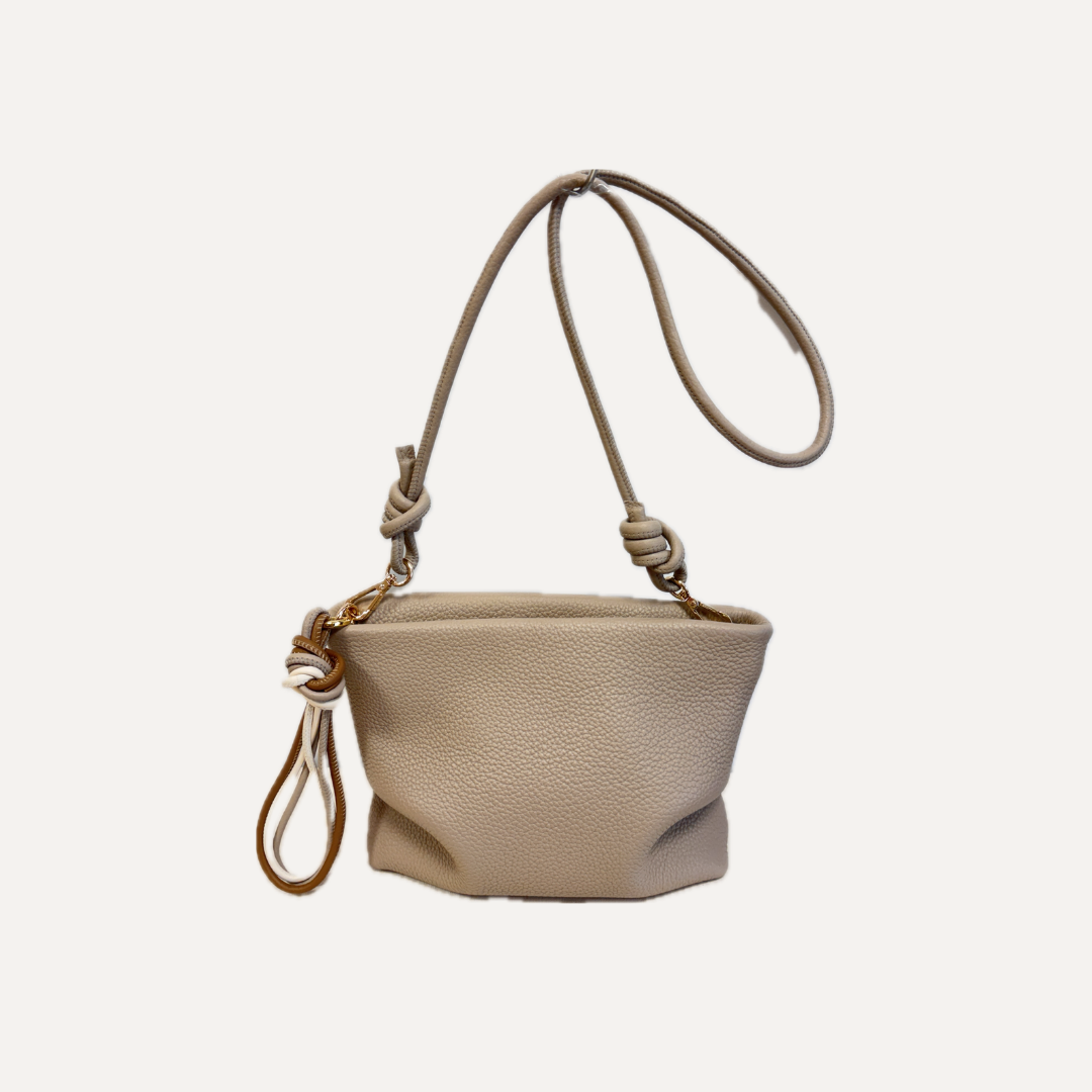 THE PAULA BAG - Bolso en piel vacuno color TAUPE