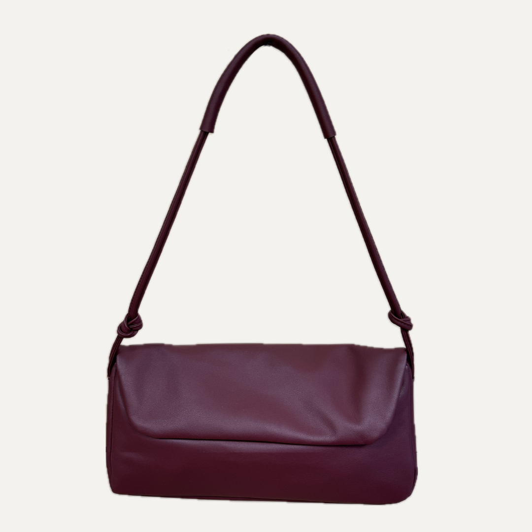 THE SANDRA BAG - Bolso en piel vacuno color BURDEOS