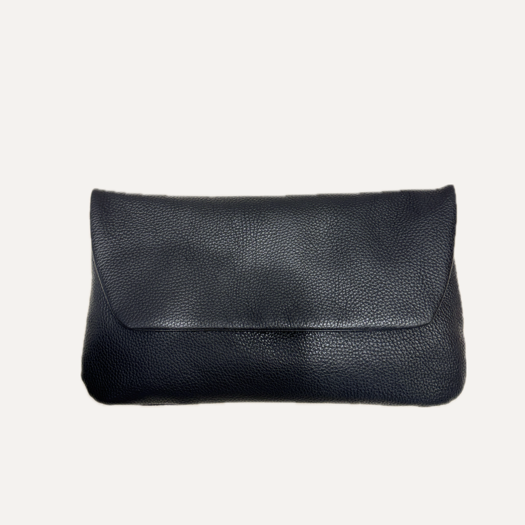 THE BIG CLUTCH - Bolso en piel vacuno color NEGRO