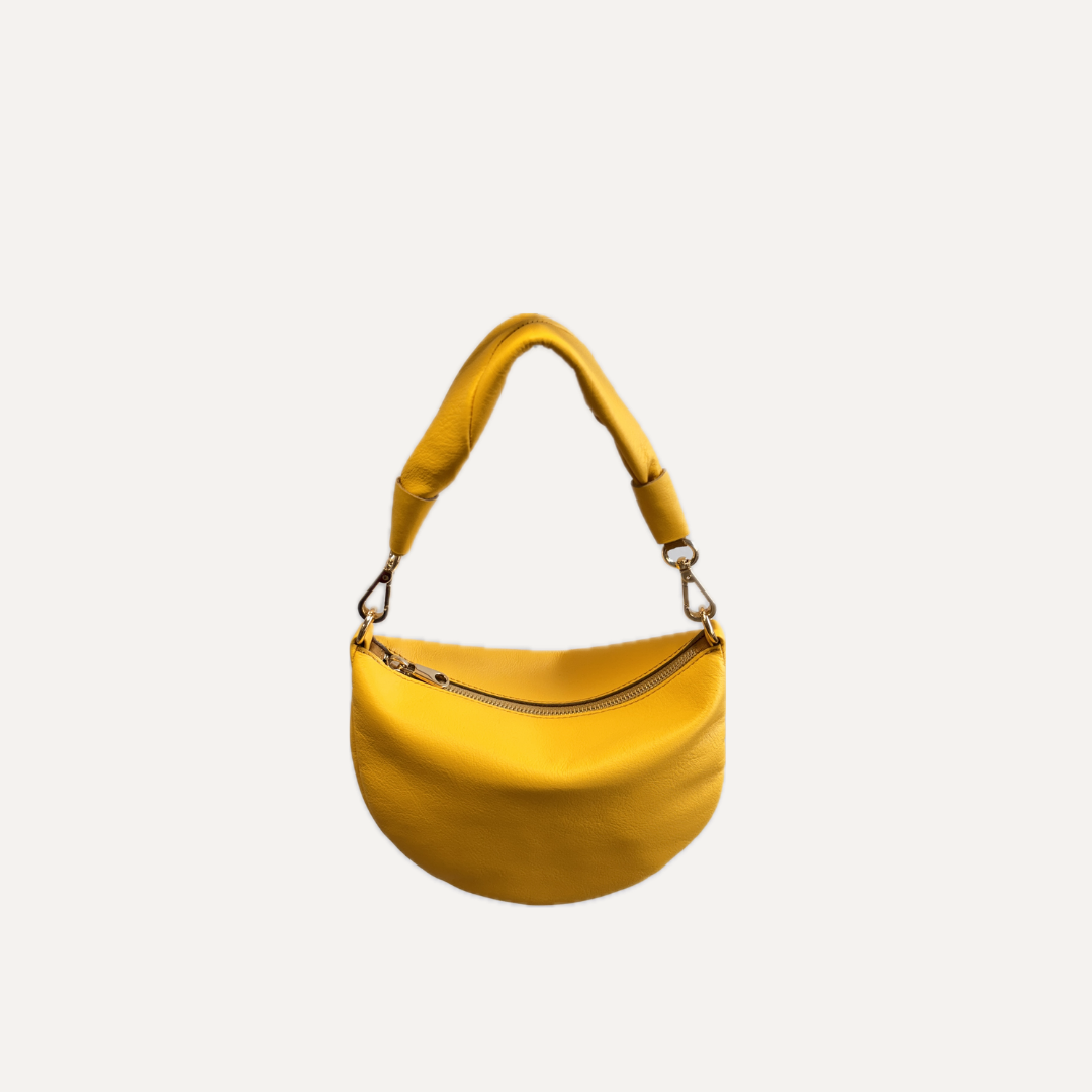 THE BABY GONDOLA BAG - Bolso en piel vacuno color AMARILLO