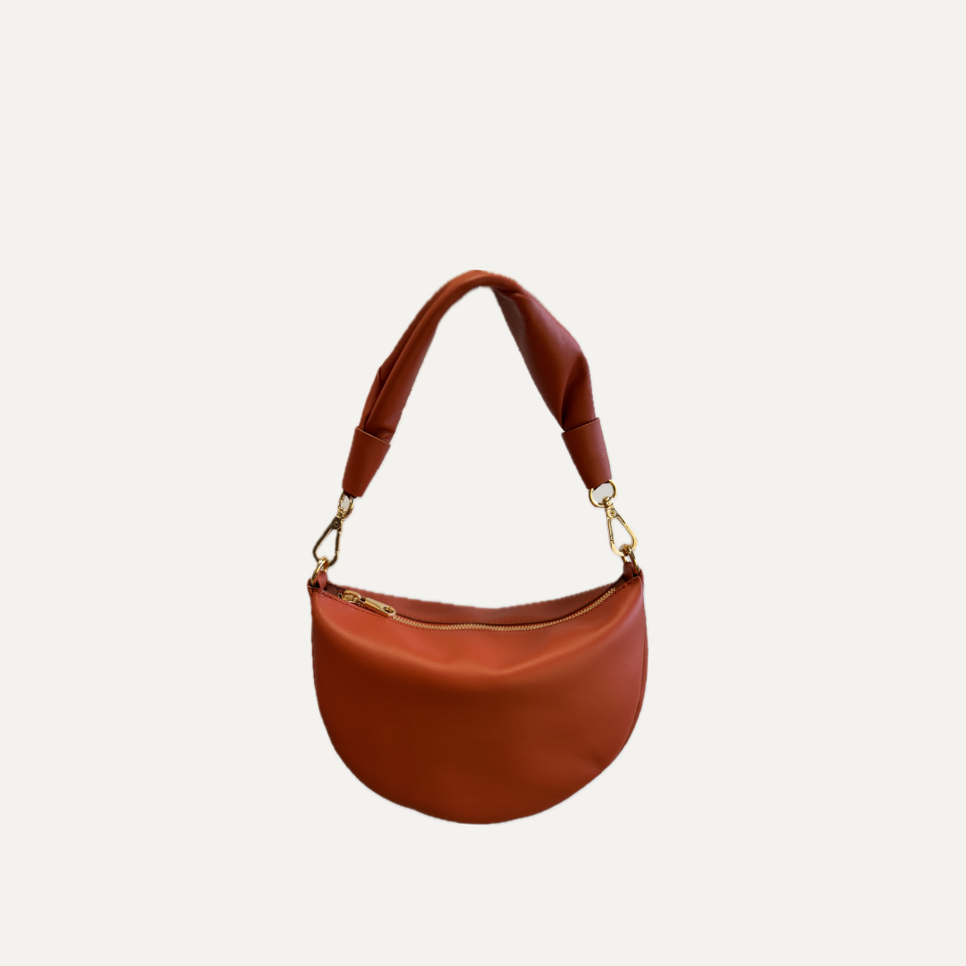 THE BABY GONDOLA BAG - Bolso en piel vacuno color CORAL
