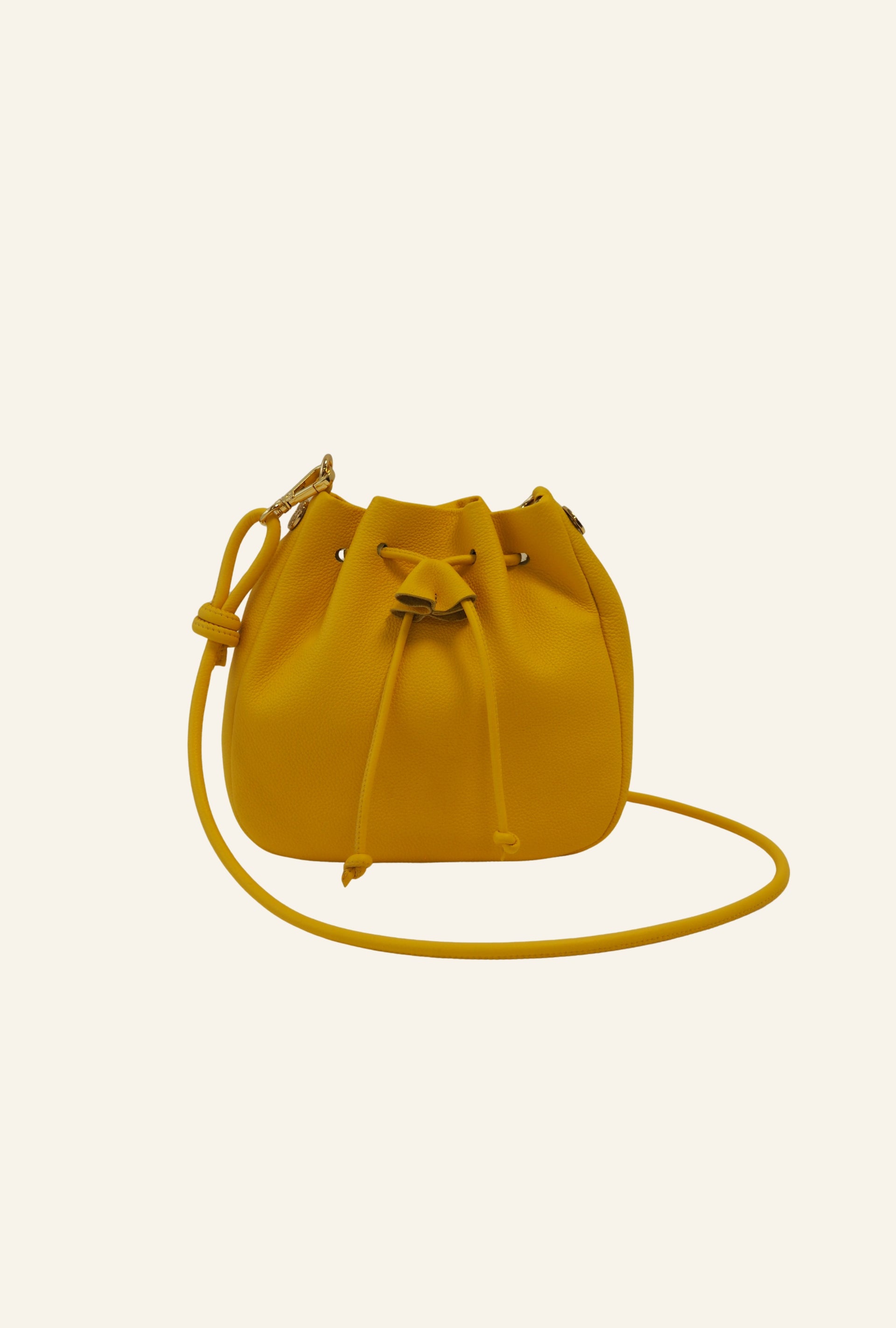 THE MINI CLARA BAG - Bolso en piel vacuno color AMARILLO