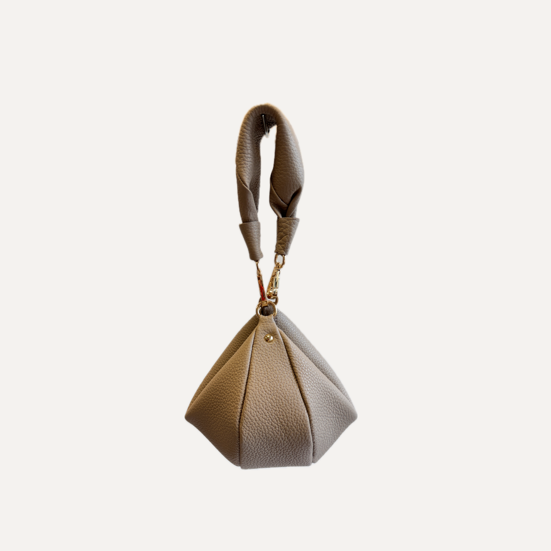 THE BABY GONDOLA BAG - Bolso en piel vacuno color TAUPE