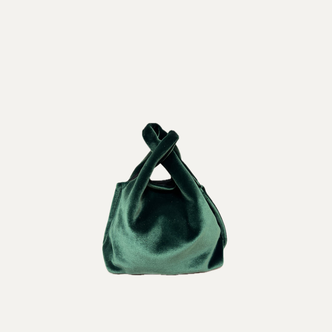 THE BABY JULIA BAG VELVET - Bolso en TERCIOPELO color VERDE