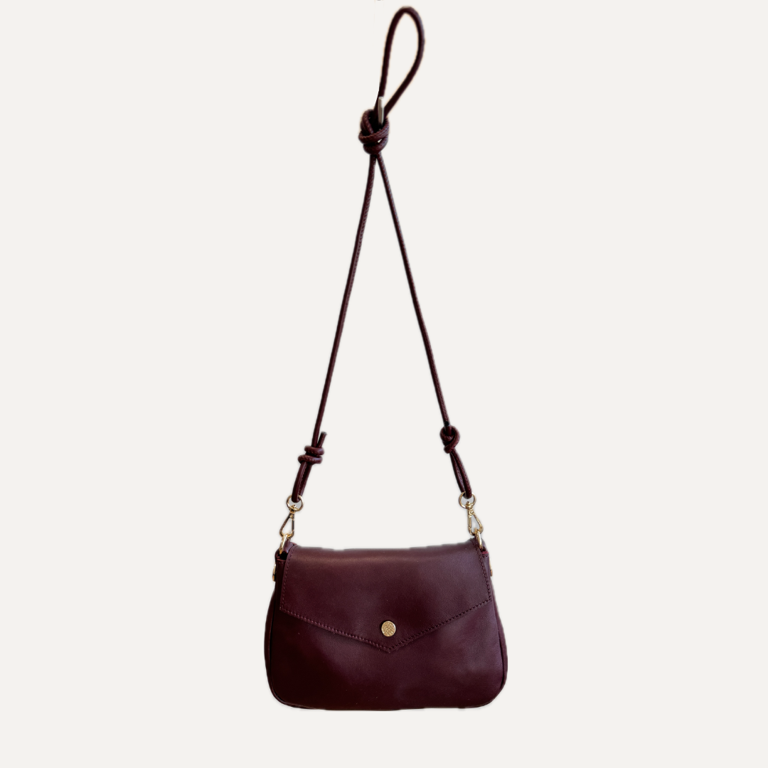 THE MAYI BAG - Bolso en piel vacuno color BURDEOS