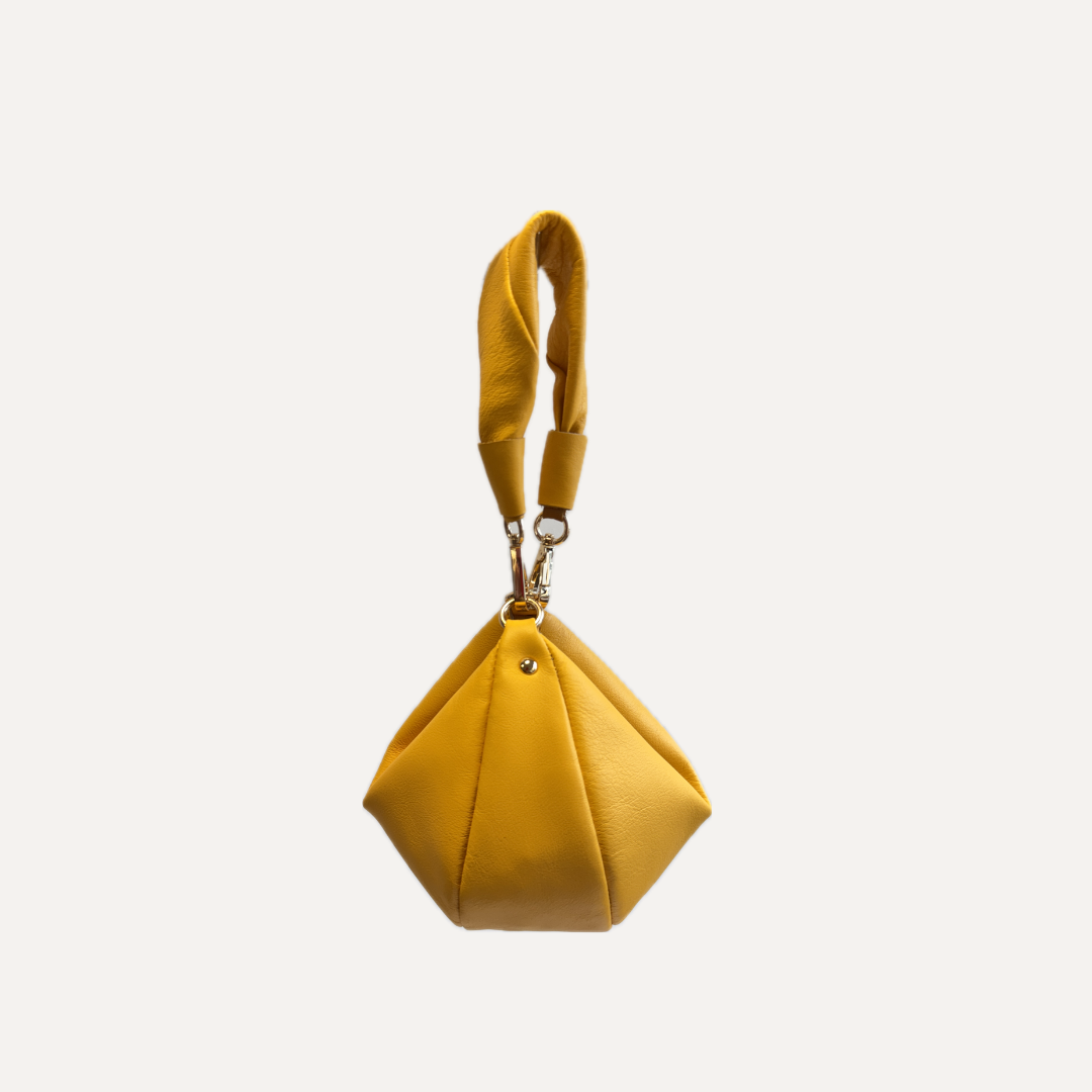 THE BABY GONDOLA BAG - Bolso en piel vacuno color AMARILLO