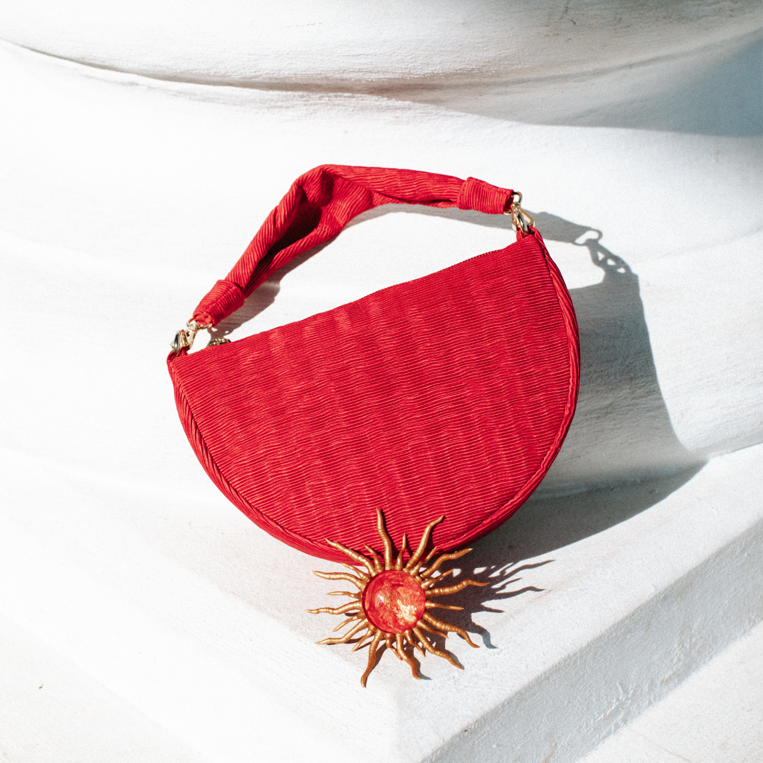 THE BABY GONDOLA BAG - Bolso RASO PLISÉ color ROJO