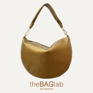 THE MINI GONDOLA BAG - Bolso en piel vacuno METALIZADA color ORO