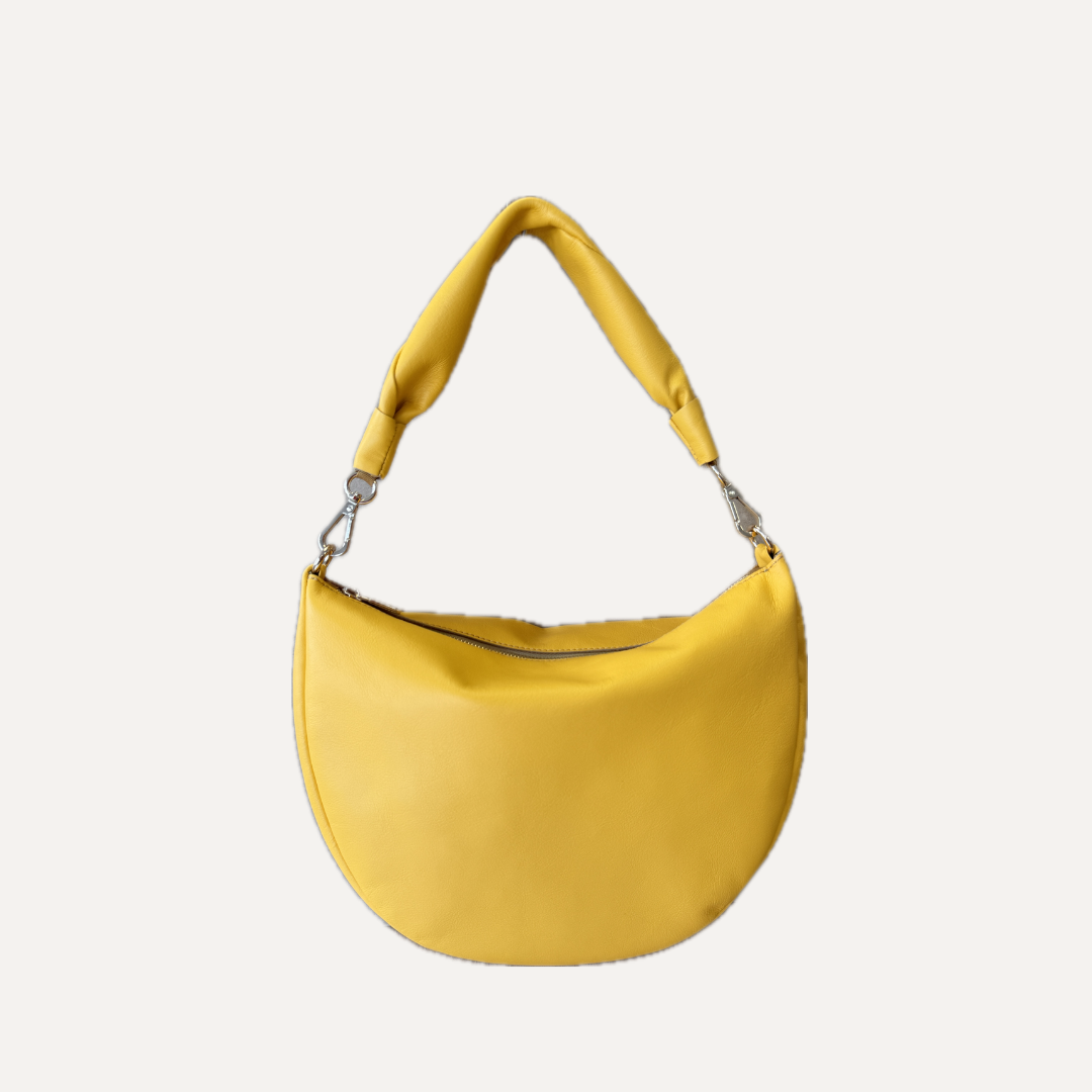 THE MINI GONDOLA BAG - Bolso en piel vacuno color AMARILLO