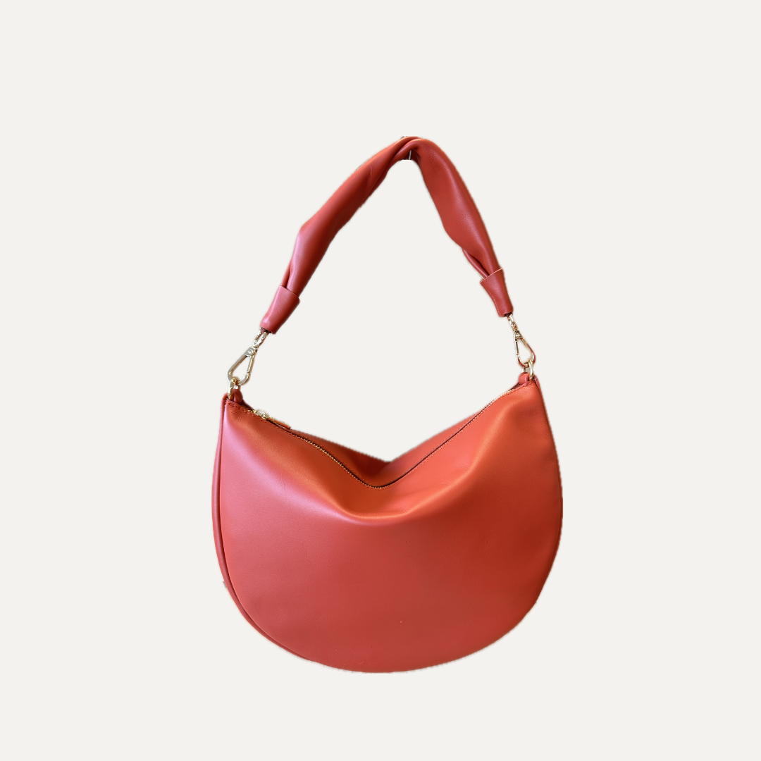 THE MINI GONDOLA BAG - Bolso en piel vacuno color CORAL