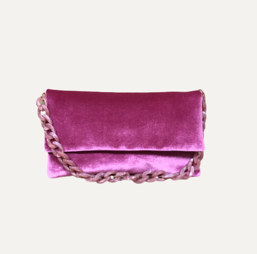 THE SARA BAG VELVET - Bolso en terciopelo color DALIA