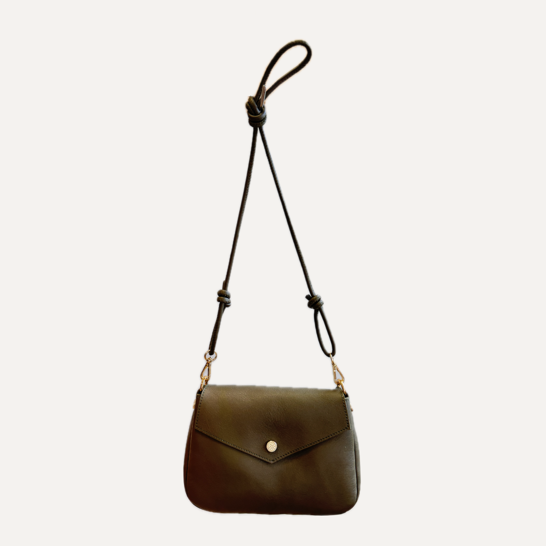THE MAYI BAG - Bolso en piel vacuno color MUSGO