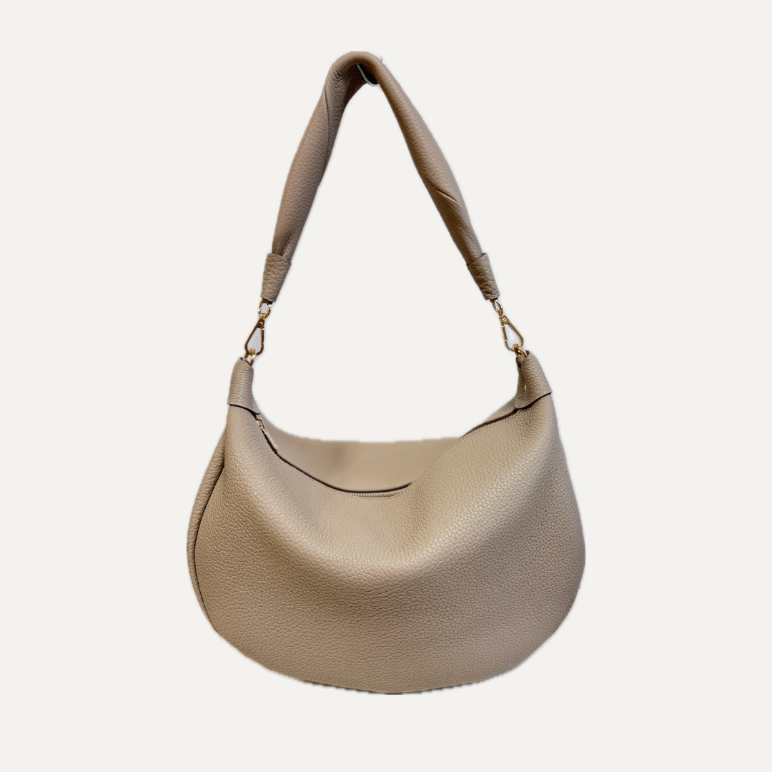 THE GONDOLA BAG - Bolso en piel vacuno color TAUPE