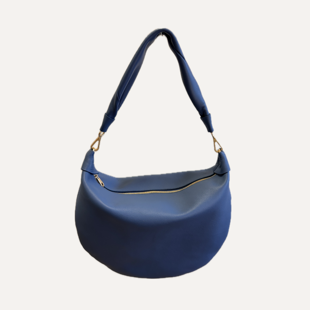 THE GONDOLA BAG - Bolso en piel vacuno color AZUL