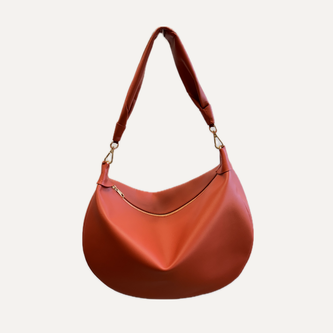 THE GONDOLA BAG - Bolso en piel vacuno color CORAL