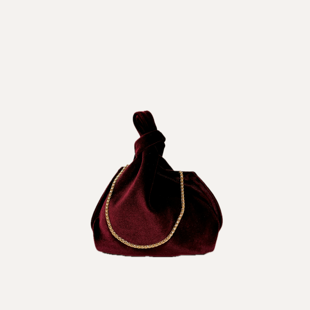 THE BABY JULIA BAG VELVET - Bolso en TERCIOPELO color BURDEOS