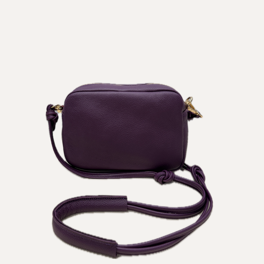 THE MINI SABELA BAG - Bolso en piel vacuno color MORADO