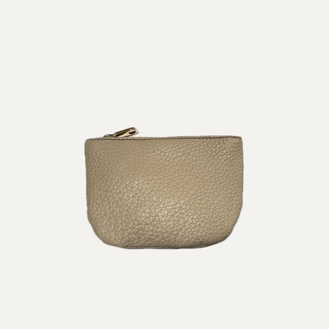 MONEDERO en piel vacuno color TAUPE