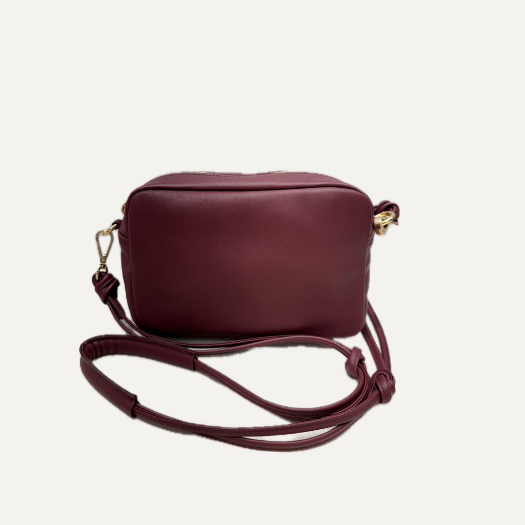 THE MINI SABELA BAG - Bolso en piel vacuno color BURDEOS