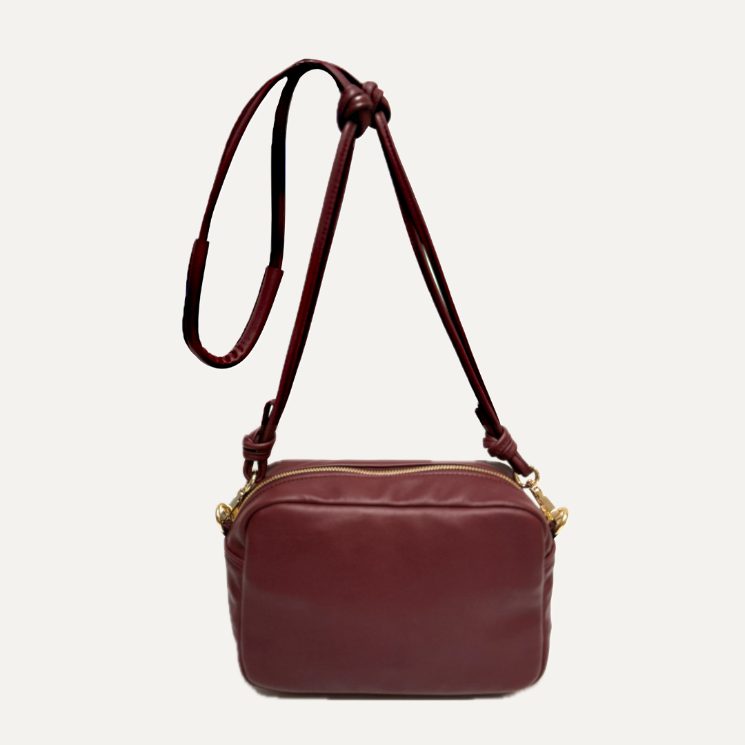 THE MINI SABELA BAG - Bolso en piel vacuno color BURDEOS
